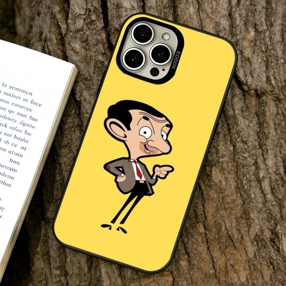 

Animated Mr. Bean Phone Case For iPhone 17,16,15,14,13,12,11 Plus,Pro Max,XS,Colored Silver Plated Inside Cover iPhone13ProMax