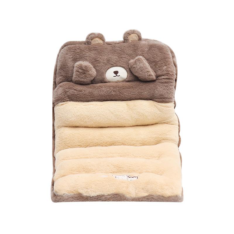 Cartoon Plush Comfortable Car Seat Cushion Thick and Warm Seat Cushions Vehicles and Chairs Cute All-in-one Car Lumbar Cushion