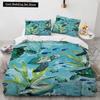 3D Octopus Duvet Cover King Queen Size Cute Cartoon Ocean Animal Bedding Set for Kids Teens Sealife 2/3pcs Polyester Quilt Cover