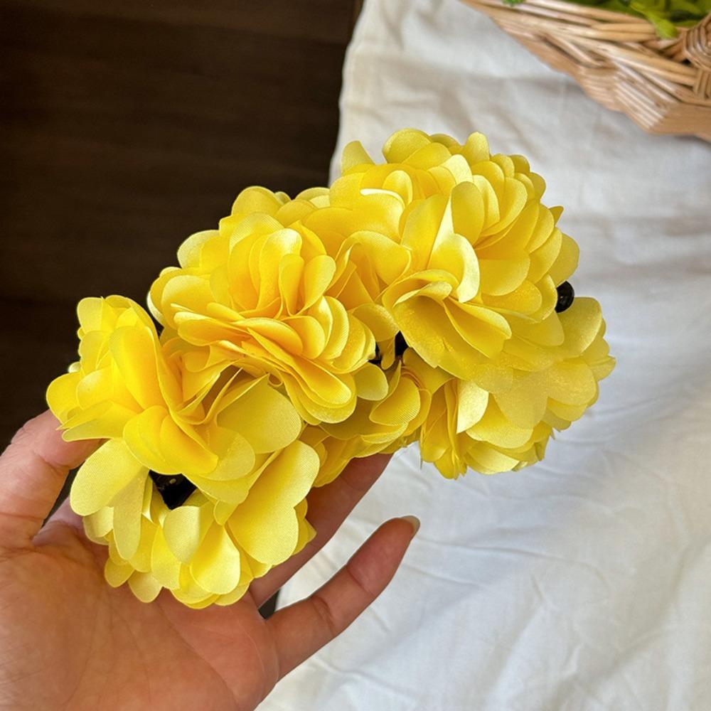 Rose Flower Banana Clips Sweet Floral Twisted Hair Clip Hair Accessories Women Vertical Clip  Daily