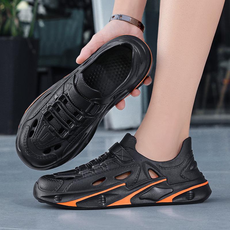 

Seaside travel summer new beach shoes fashion trend thick-soled stepping on shit hole shoes casual non-slip sandals 40