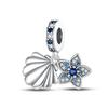 FitNew Original Bracelets 100% 925 Sterling Silver Oecan Blue Sea Turtle Starfish Mermaid Charms Beads DIY Jewelry Making