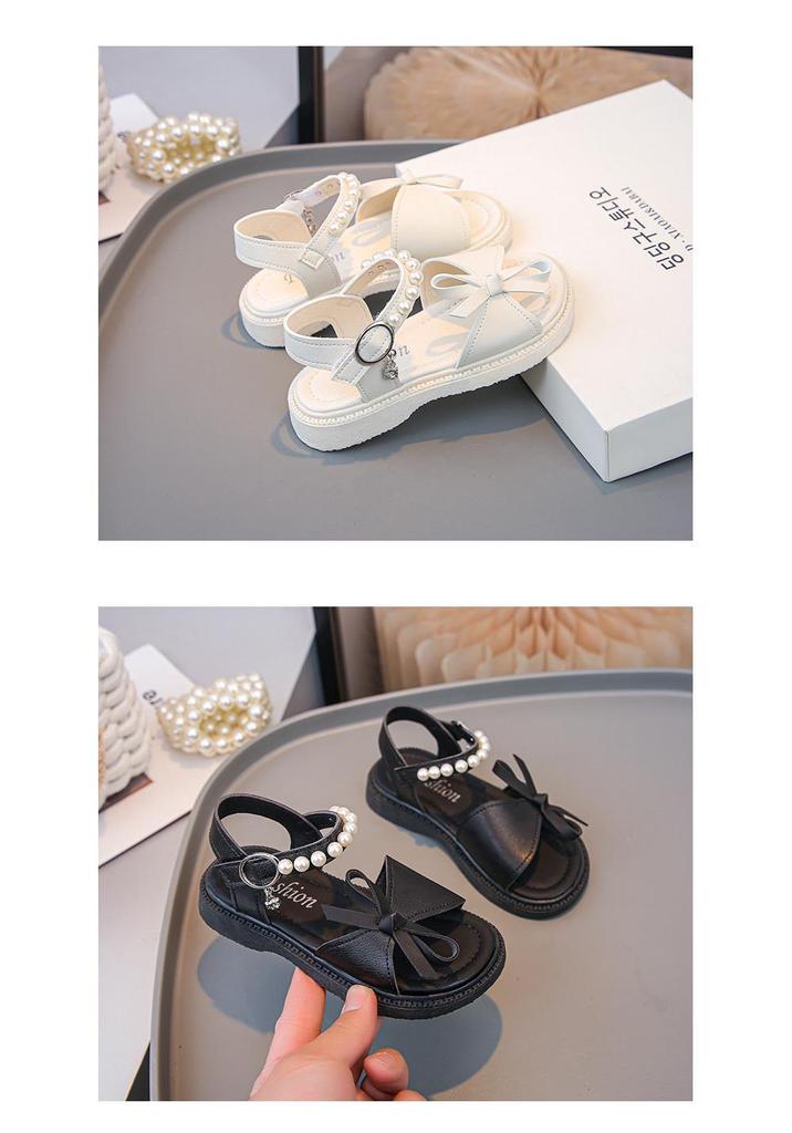 2026 Girls' Stylish Summer Soft-Soled Princess Sandals - Korean Style, Versatile Beach Shoes for Medium and Large Children