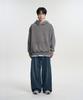 Oversized Pigment Sweat Hoodie Khaki Gray