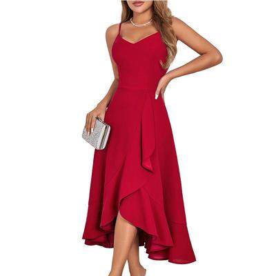 2025 European & American Slimming Ruffle Cocktail Evening Dress for Weddings & Proms