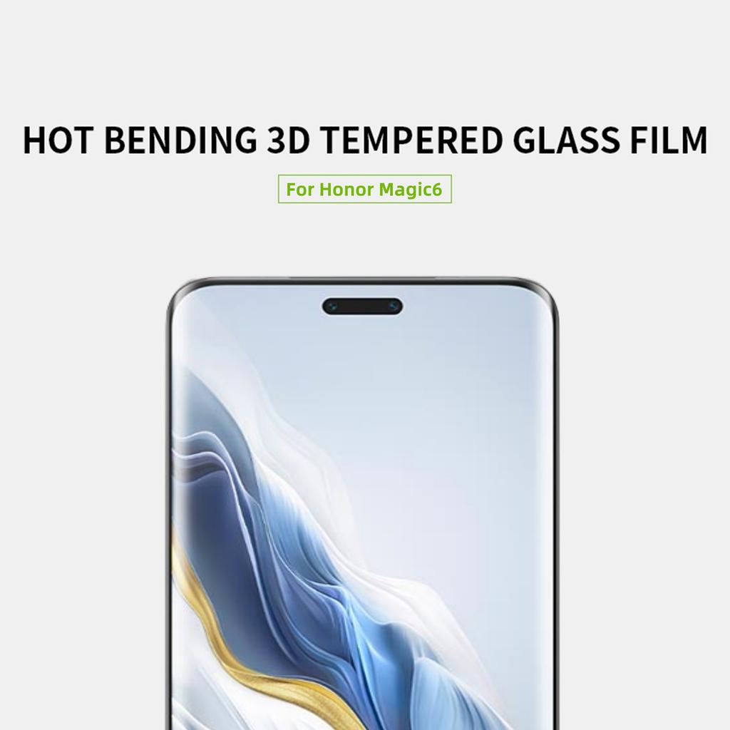 MOFI For Honor Magic6 5G 3D Curved Hot Bending Tempered Glass Screen Protector Full Glue