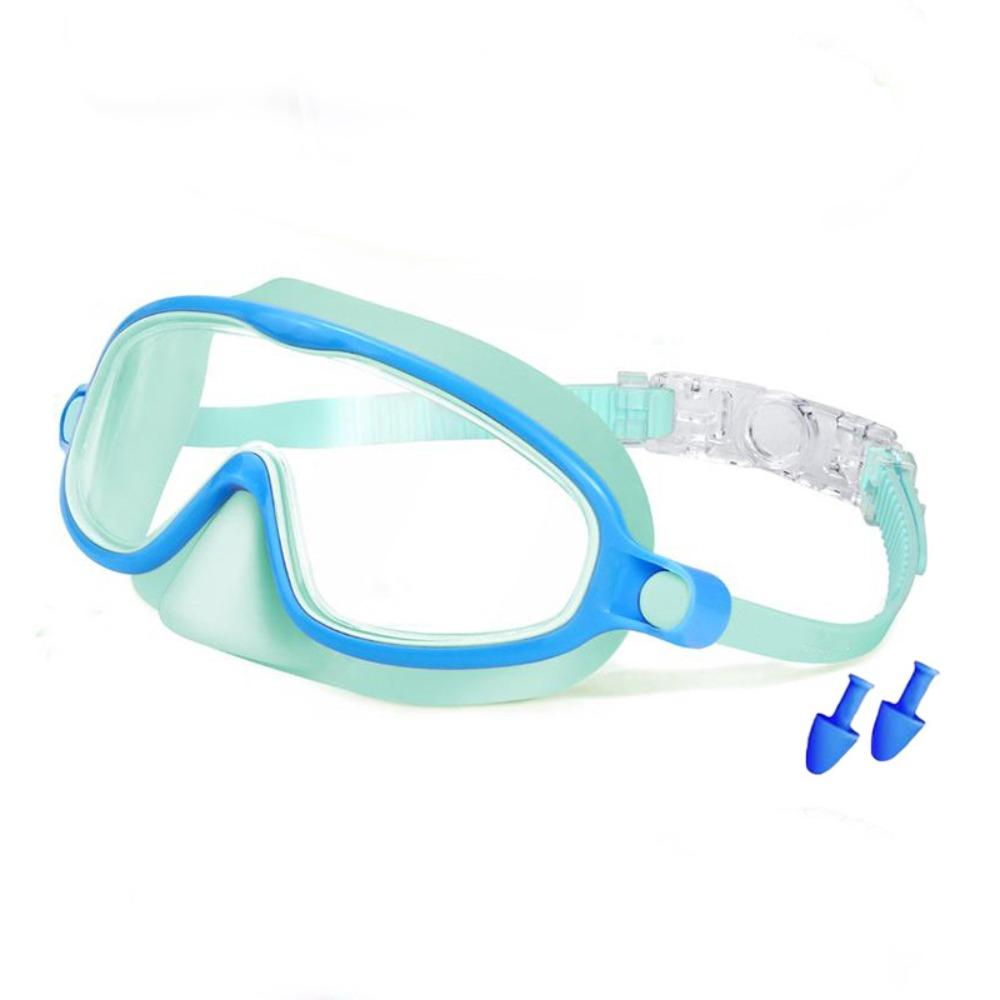 Wide View Kids Swimming Glasses Nose Cover Swimming Eyewear Toddlers Diving Glasses  Diving Mask Green
