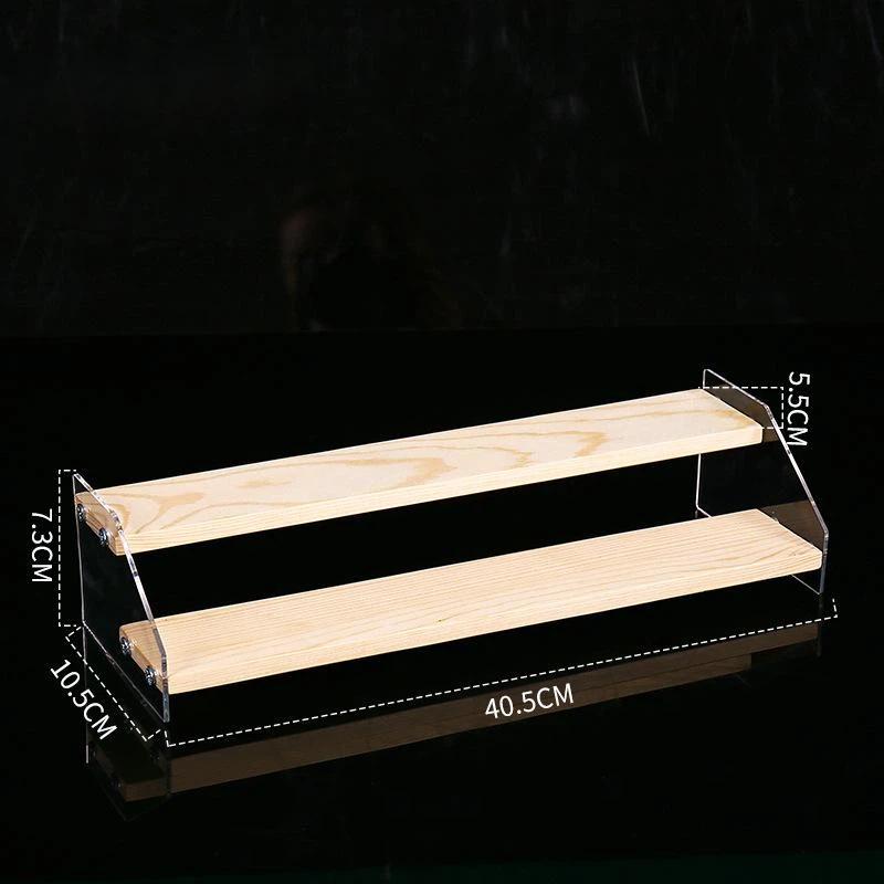 Acrylic Tiered Display Storage Shelf 2-5 Layers Wooden Ladder Organizer for Figure Collectible Showcase Use