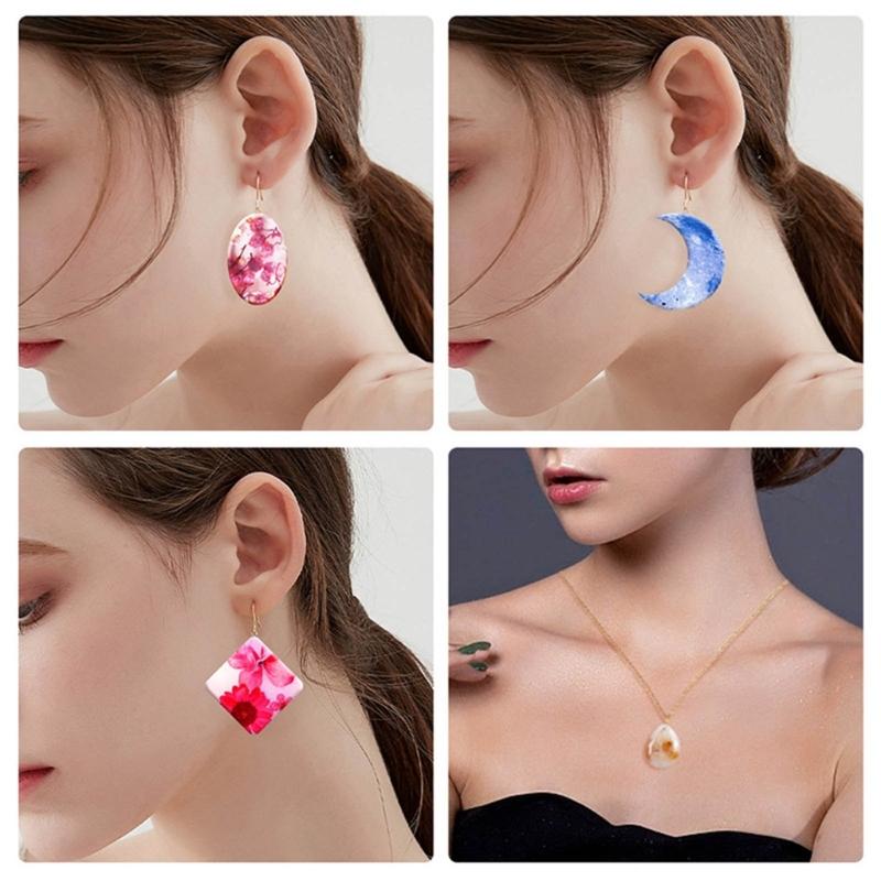 DIY Drop Earring Mold 3D Resin Pendants Moulds Fashionable Ear Jewelry Molds Silicone Material for Hand-Making Earrings