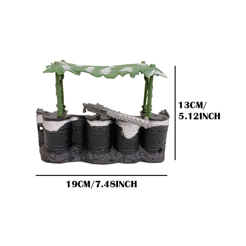 DIY Armeesoldat Netzrucksack Sandsack Trommel Flughafen Militärzubehör Actionfigur Spielzeug für Jungen Kinder Weihnachtsgeschenk