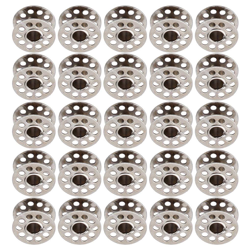 25pcs Sewing Machine Bobbins Multifunctional Stainless Steel Embroidery Bobbins with Storage Box