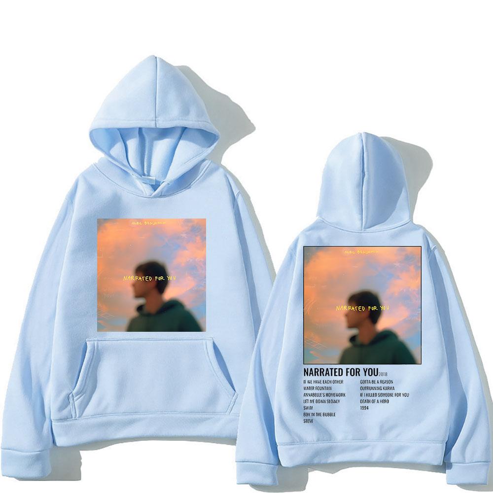 Mikina s kapucí Alec Benjamin s grafickým potiskem, gotický fleecový top s kapsou a kapsou, hip hopové oblečení, vintage měkká mikina