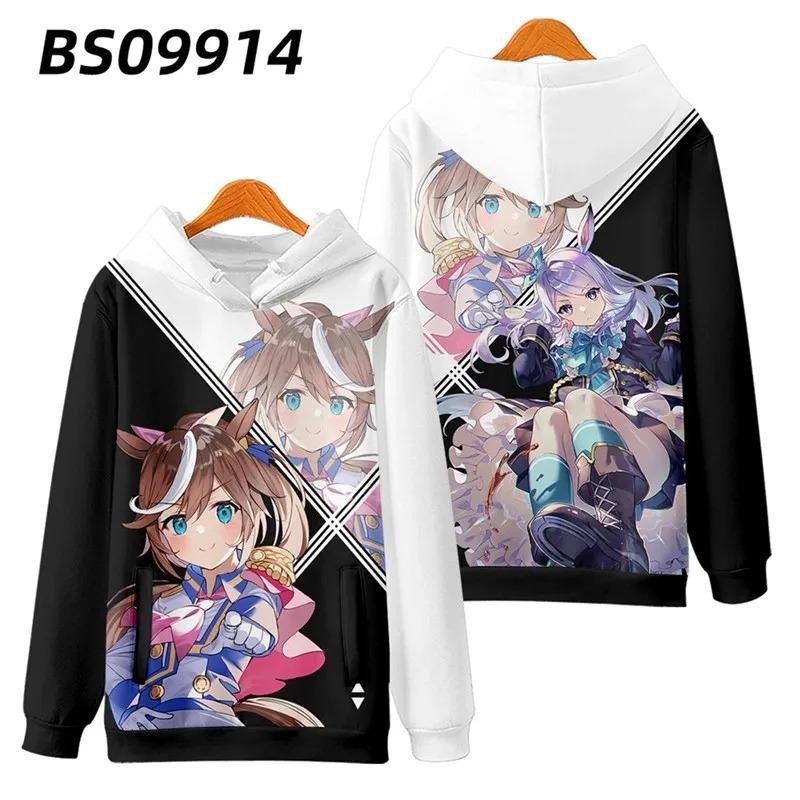 3D-принт аниме UmaMusume Pretty Derby Oversize Женскаямужская толстовка с капюшоном Уличная одежда Хип-хоп пуловер Куртка с капюшоном Верхняя одежда M 1590₽