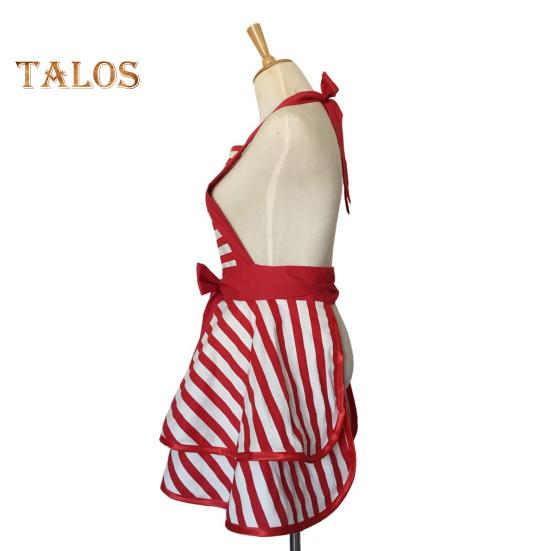 Fartuch Vintage dla Kobiet Kuchenny do Gotowania Pieczenia Grillowania Paski Zakrycie od Klatki Piersiowej do Kolan Regulowany Szyja Paski Fartuch w Kropki Retro Dzień Matki