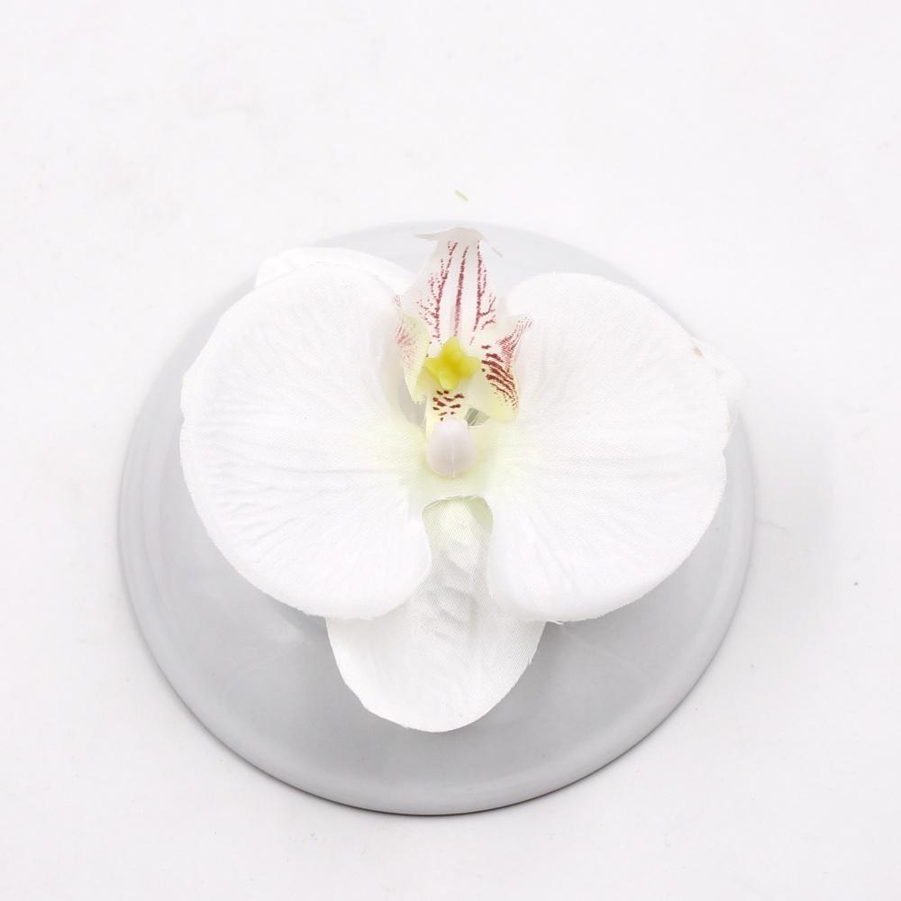 10Pcs 8cm Silk Butterfly Orchid Artificial Flower Heads for Home Room Wedding Decoration DIY Craft Wreath Gifts Accessories