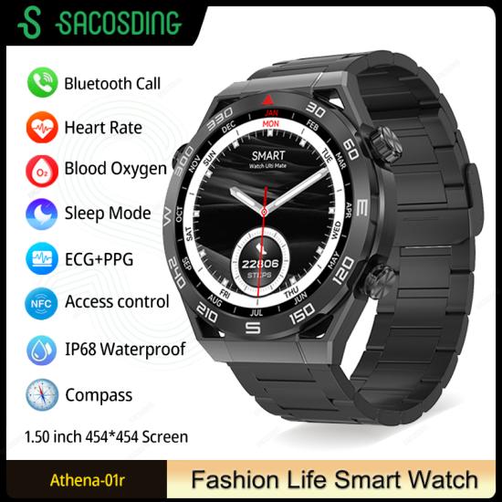 

Смарт-часы Ultra Mate, NFC, GPS-трекер, 1,5 дюйма, экран 454*454, мужские умные часы с компасом, Bluetooth-вызовы, деловые часы для Andriod IOS