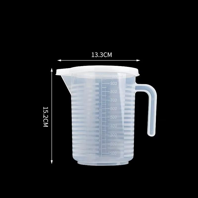 Plastic Graduated Measuring Cup Large Capacity Scale Laboratory Beaker Clear with Lid Transparent Mixing Cup Kitchen Measuring