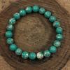 8mm Natural Light Green Copper Turquoise Gemstone Round Beads Stretch Bracelet Handmade Jewelry For Gift RBB-23