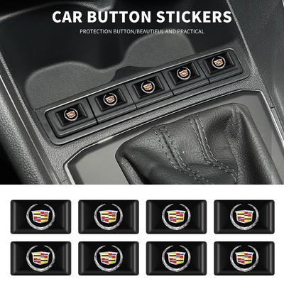 10pcs Epoxy Car Window Lift Button Steering Wheel Stickers for ATS BLS CT4 CT5 CTS EXT ESCALADE SRX XT4 SLR XTS