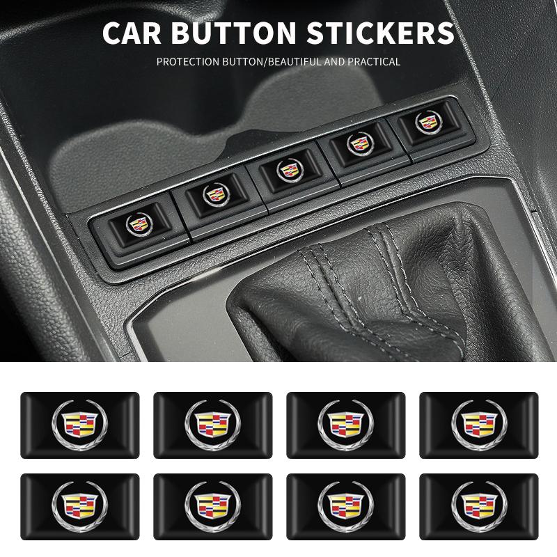 10 Stück Epoxid-Autofensterheber-Knopf Lenkrad-Aufkleber für Cadillac ATS BLS CT4 CT5 CTS EXT ESCALADE SRX XT4 SLR XTS