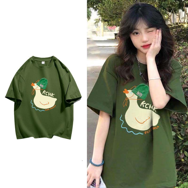 

Универсальная свободная хлопковая футболка с короткими рукавами для женщин, лето 2023, повседневный топ для женщин