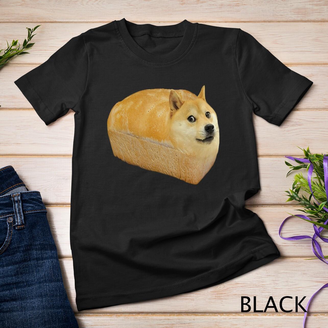 Shiba Inu Doge Bread Meme Dog Dogecoin Cryptocurrency Unisex T-Shirt Mens Womens Tees Top L