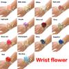1Pcs Bride Silk Flower Wristband Bracelet Wrist Corsage Bouquet Decorative Bridesmaid Wedding