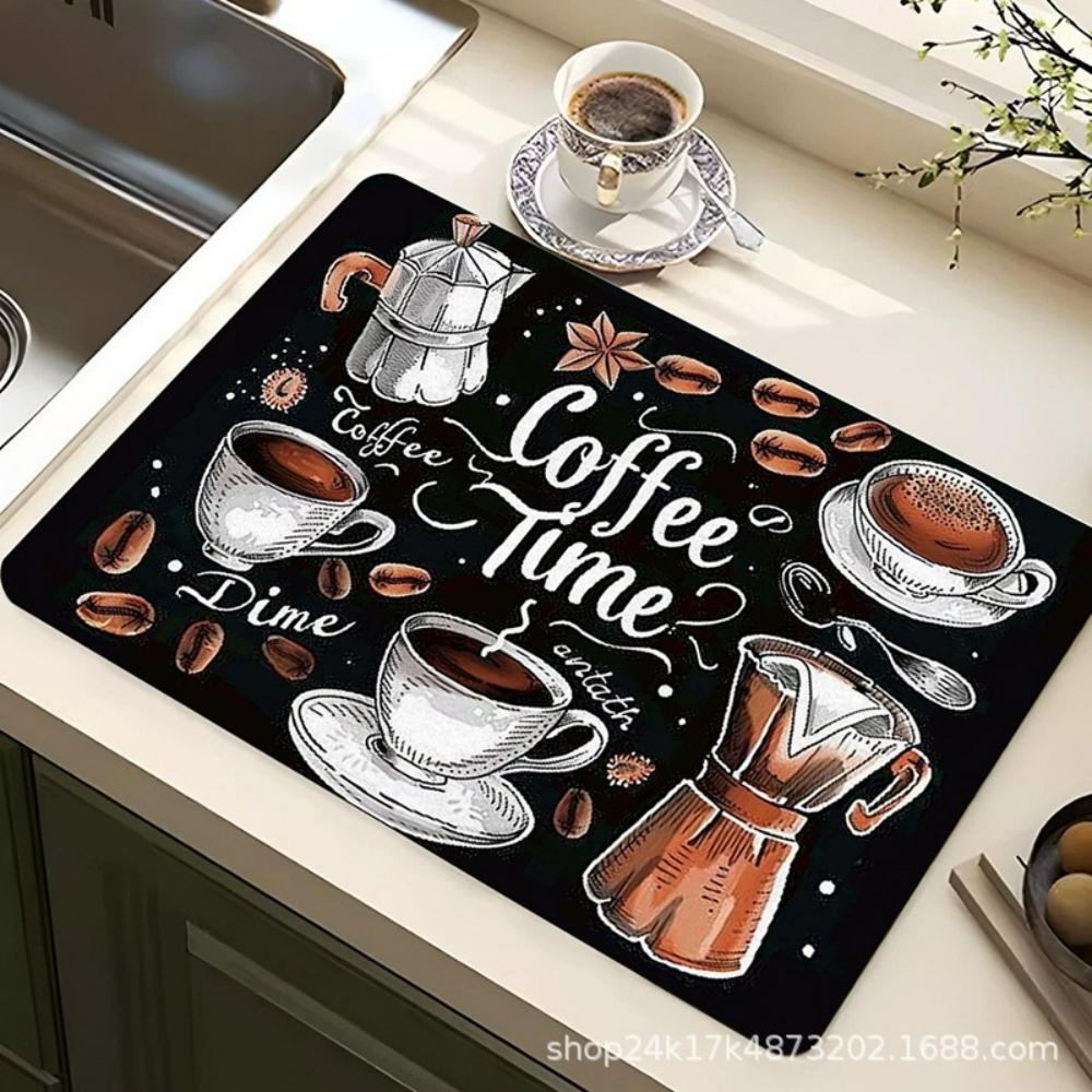 Kaffee Wasser Tasse Kieselgur Geschirr Matte Schnelltrocknend Rutschfest Abtropfmatte für Geschirr Arbeitsfläche Dekor Kaffeemaschine Geschirr Pad