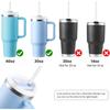 Replacement Straws for 40 oz Cup Tumbler, 12 Pack Clear Reusable Plastic Straws, 2 Straw Brushes,for Cup