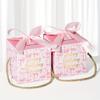 25pcs Pink Bow Gift Boxes with Ribbon and Handle Paper Treat Boxes Souvenir Gifts Box Handbag Box Party Favor Boxes Gift Wrap Box
