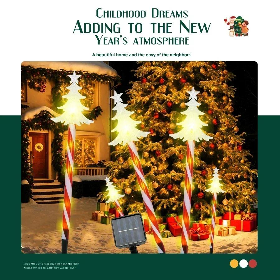 Solcellelys Utendørs Vanntett LED Solcelle Hagelys Juletre Snømann Hjem Hagedekorasjon Atmosfærelys