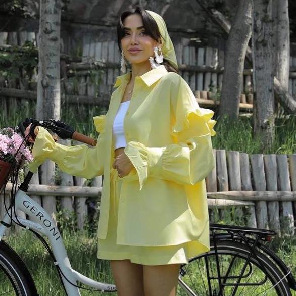2025 Summer Cute Fresh Cardigan and Casual Shorts Set for Women