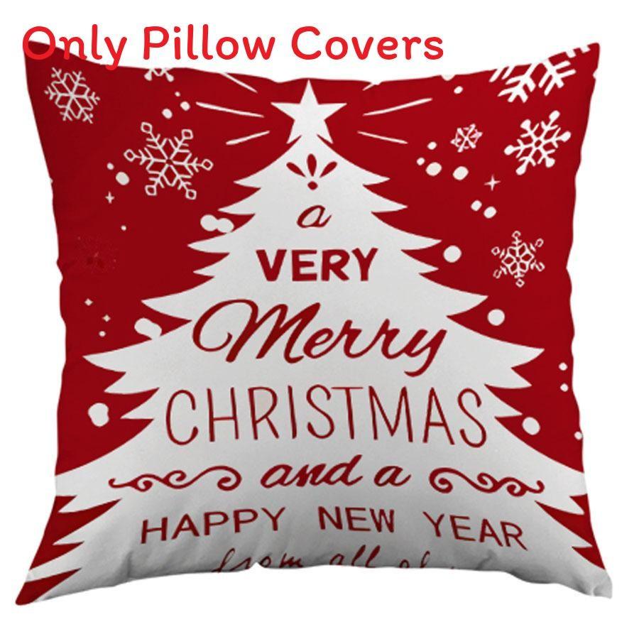 Christmas Decor Pillow Cover With Plush Material For Living Room Festive Decor