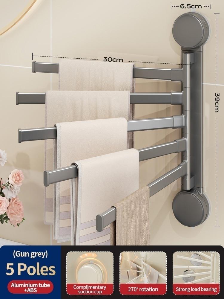 No Need To Drill Suction Cup Rotating Towel Rack Rotating Towel Rod In Bathroom Wall Towel Rod In Kitchen Shelf