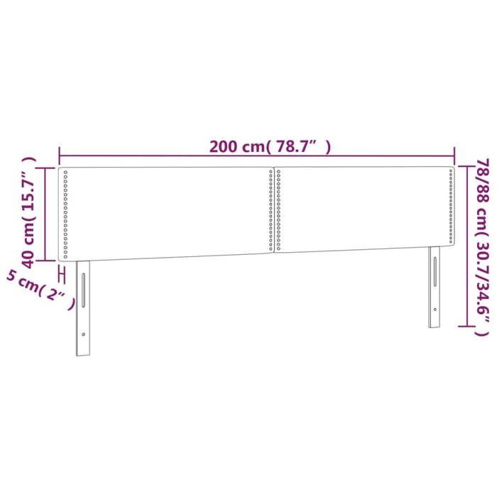 VidaXL Tête de Lit à LED Meuble de Chambre à Coucher Accessoire de Lit Double Tête de Cadre de Lit Intérieur Gris Clair 3121494