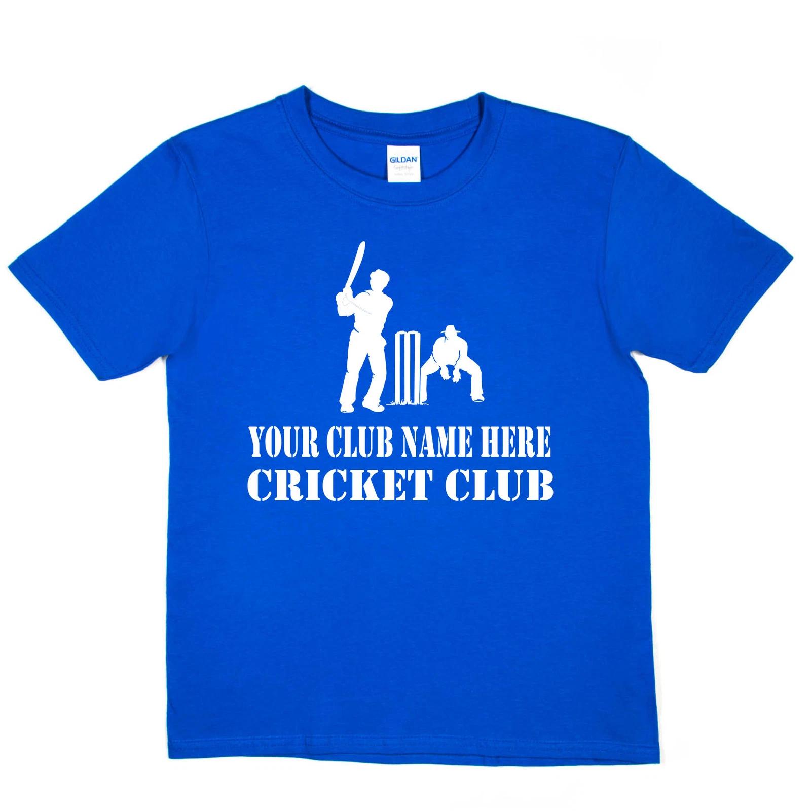 

Kids Personalised T-Shirt Your Club Name Here Cricket Local Sports Team Name S