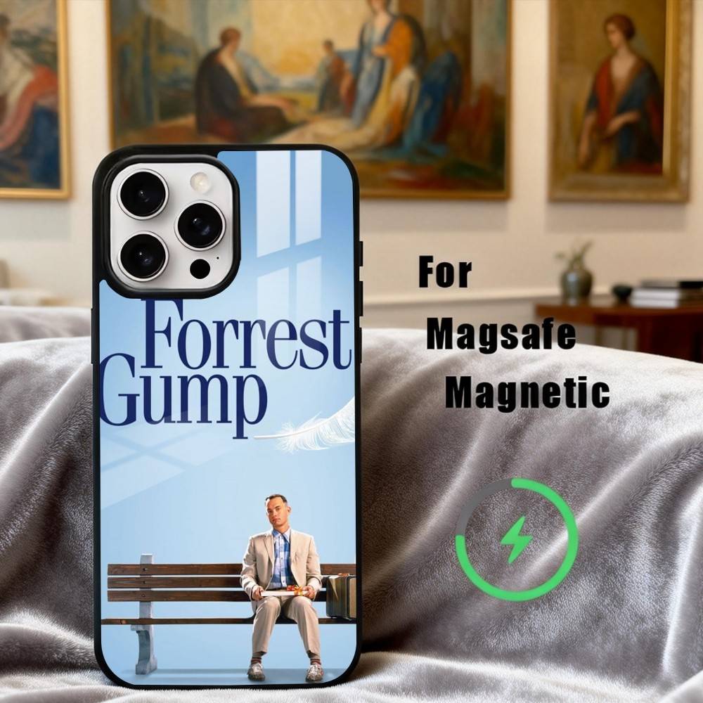

F-Forrest Film G-Gump Phone Case For iPhone17,16,15,14,13,12,11 Plus,For Magnetic Wireless Charge Cover iPhone15Plus