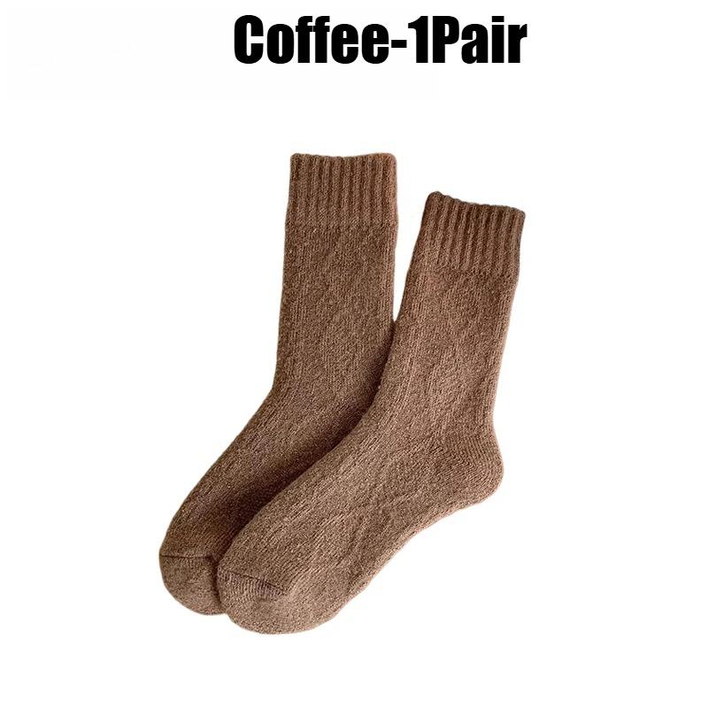 

Women Thick Warm Socks Thermal Fleece Lined Winter Socks Mid Calf Boot Socks for Extreme Cold Cozy Knit House Socks One Size