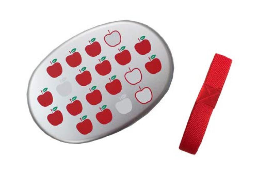 Aluminum lunch 280ml polyethylene inner lid and rubber apple made in Japan box, (with band), pattern,
