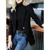 Women's Blazer, Casual Slim Fitted Suit Jacket, High-end Short Blazer for Petite Women, Spring Autumn Outerwear