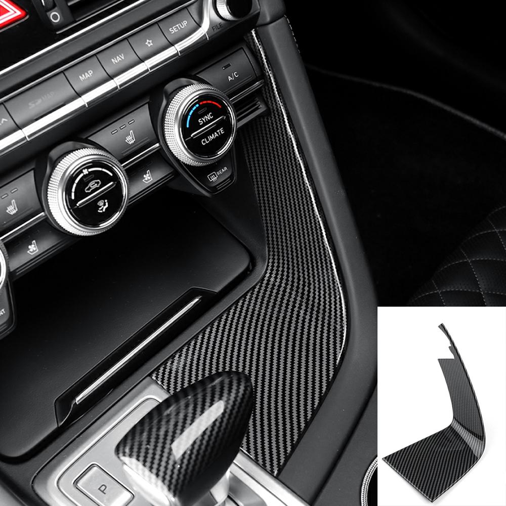 Pour Genesis G70 -2025 Tuning Voiture Fibre de Carbone Console Centrale Levier de Vitesse Boutons de Fenêtre Couvercle d'Aérateur Central Accessoires LHD