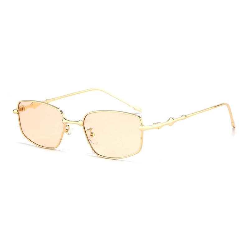 Protective Glasses Fashion Square Anti Blue Light Simple Style Sunglasses High-End with Metal Frame Narrow Frame Glasses