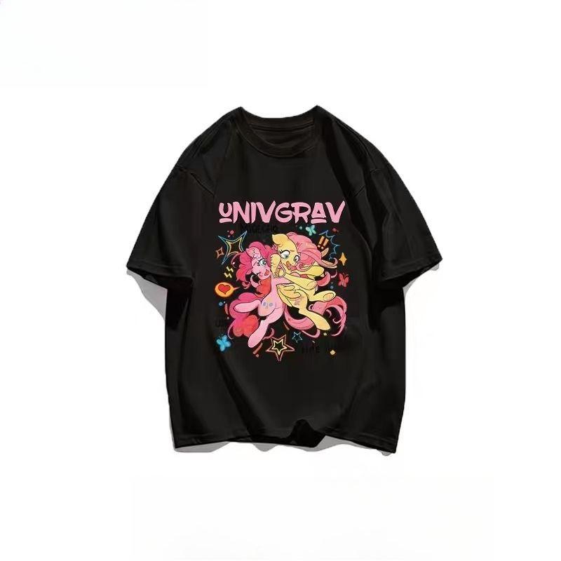 2026 summer new Cotton shortsleeved summer clothing with cartoon Little Mermaid print stylish top for mediumsized children S