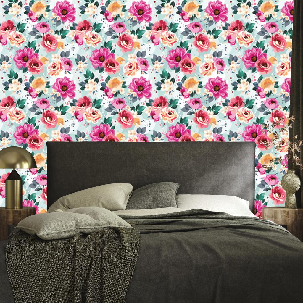 Beautiful watercolor flowers wallpaper for living room and bedroom 50x1000
