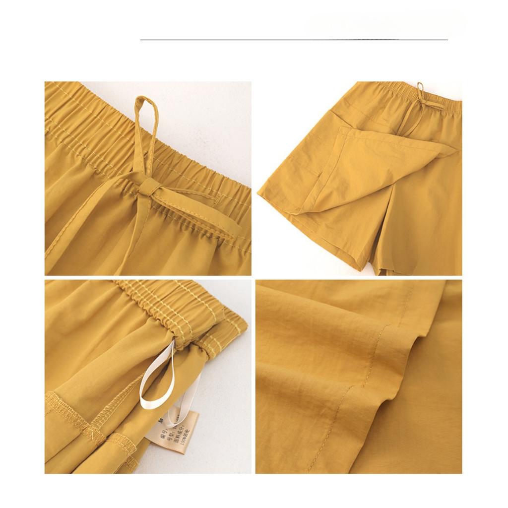 Quick Drying Sports Shorts for Women's Summer Casual Shorts with Elastic Waistband and Front Slit Design, Work Pants Skirt