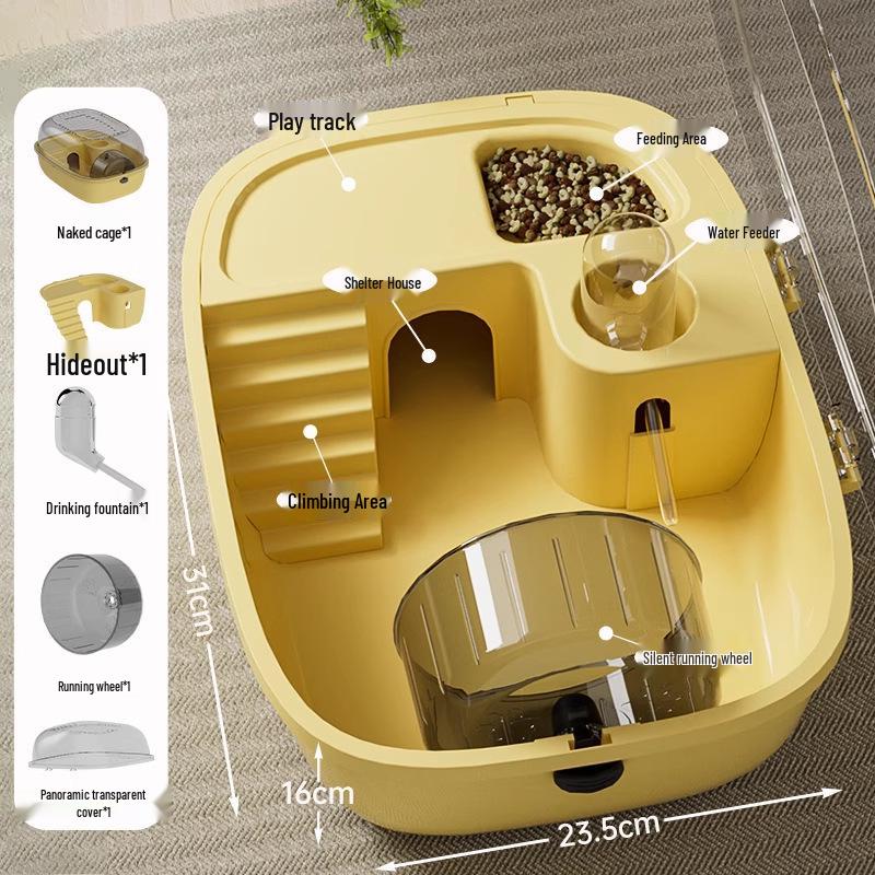 Luxury Acrylic Spacious Hamster Villa Cage – Easy To Clean Transparent House
