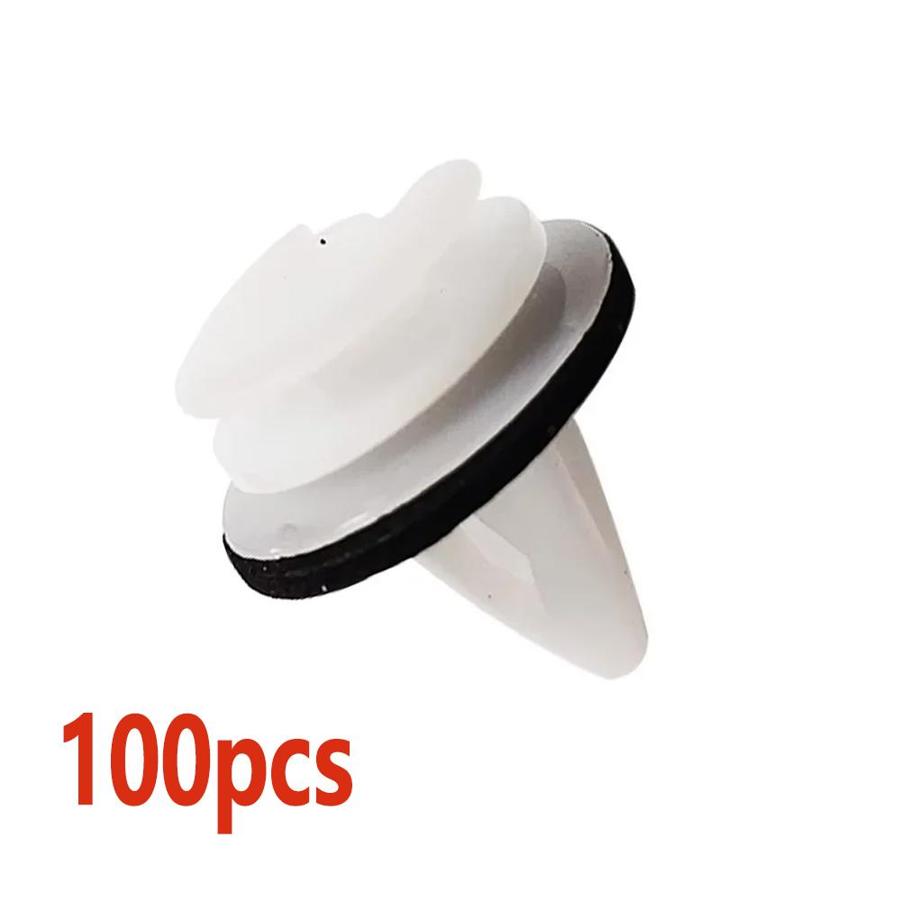 100/200 Pcs Plastic Car Door Panel Fastener Clips White Auto Bumper Fender Fastener Retainer Clips Rivet Bumper Clips