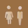 2pcs/se Solid Wood Bathroom Door Signs Self-adhesive Men's And Women's Toilet Sign  Home Decor