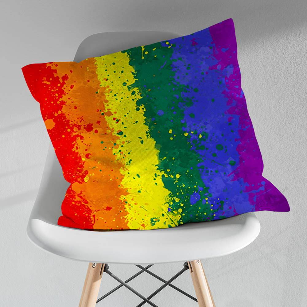 Pride Lesbian LGBT Rainbow Pillowcase for Sofa Room Office Decor Printing  Merchandise AllMatch Cushion Cover