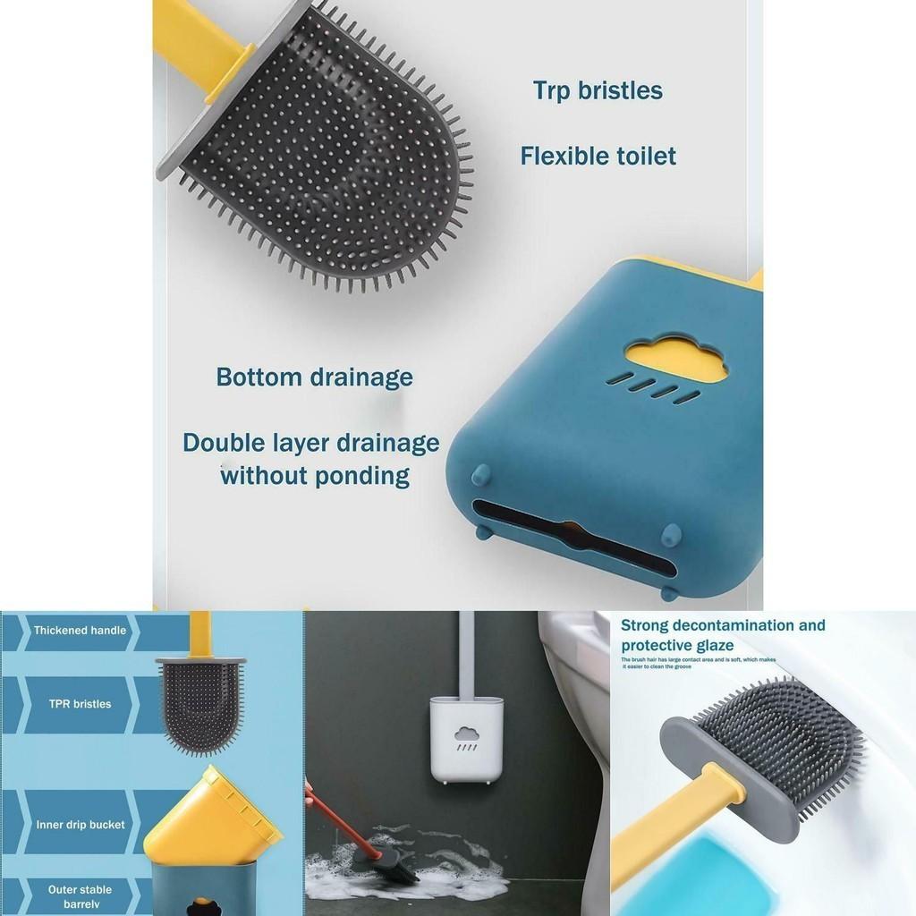 Creative Cleaning Brush Set Featuring Flexible Silicone Design And Washable Holder Base